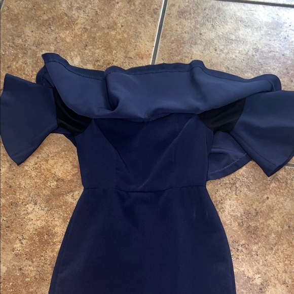 Endless Rose Navy Ruffle Sleeve Mini Dress - Picture 4 of 9